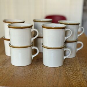 Classic Cream and Brown Mug Set